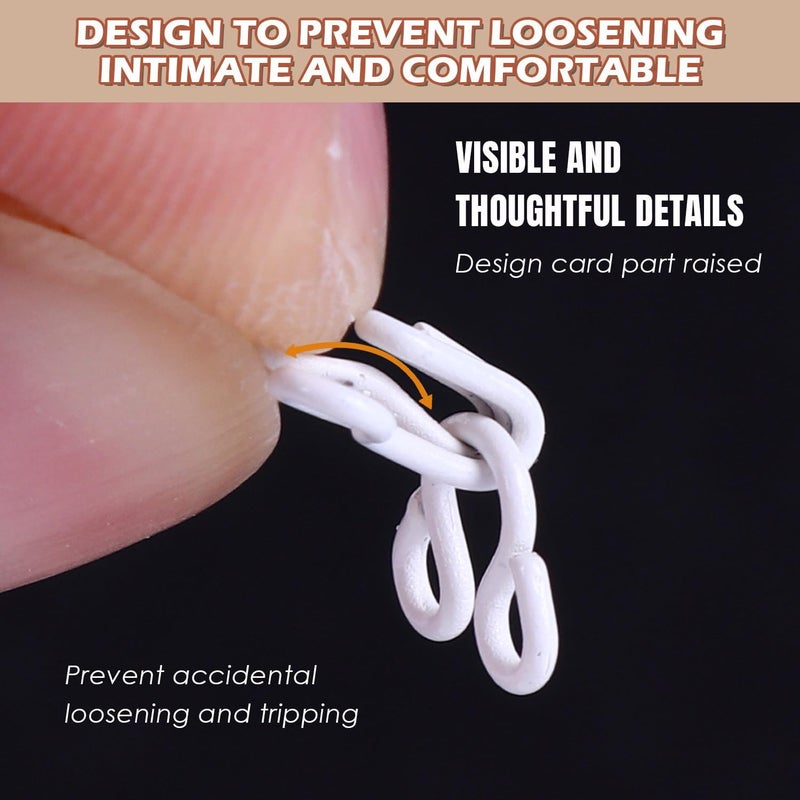 PECMER 100 Set Sewing Hooks and Eyes Closure Copper Hooks and Eyes for Sewing Clothing Bra Hooks Replacement, Hook & Eye Sewing -White 1#(13mm) - Image 3